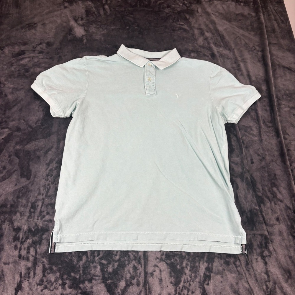 American Eagle Polo Shirt Mens Large Mint Green Super Soft Cotton Short Sleeve
